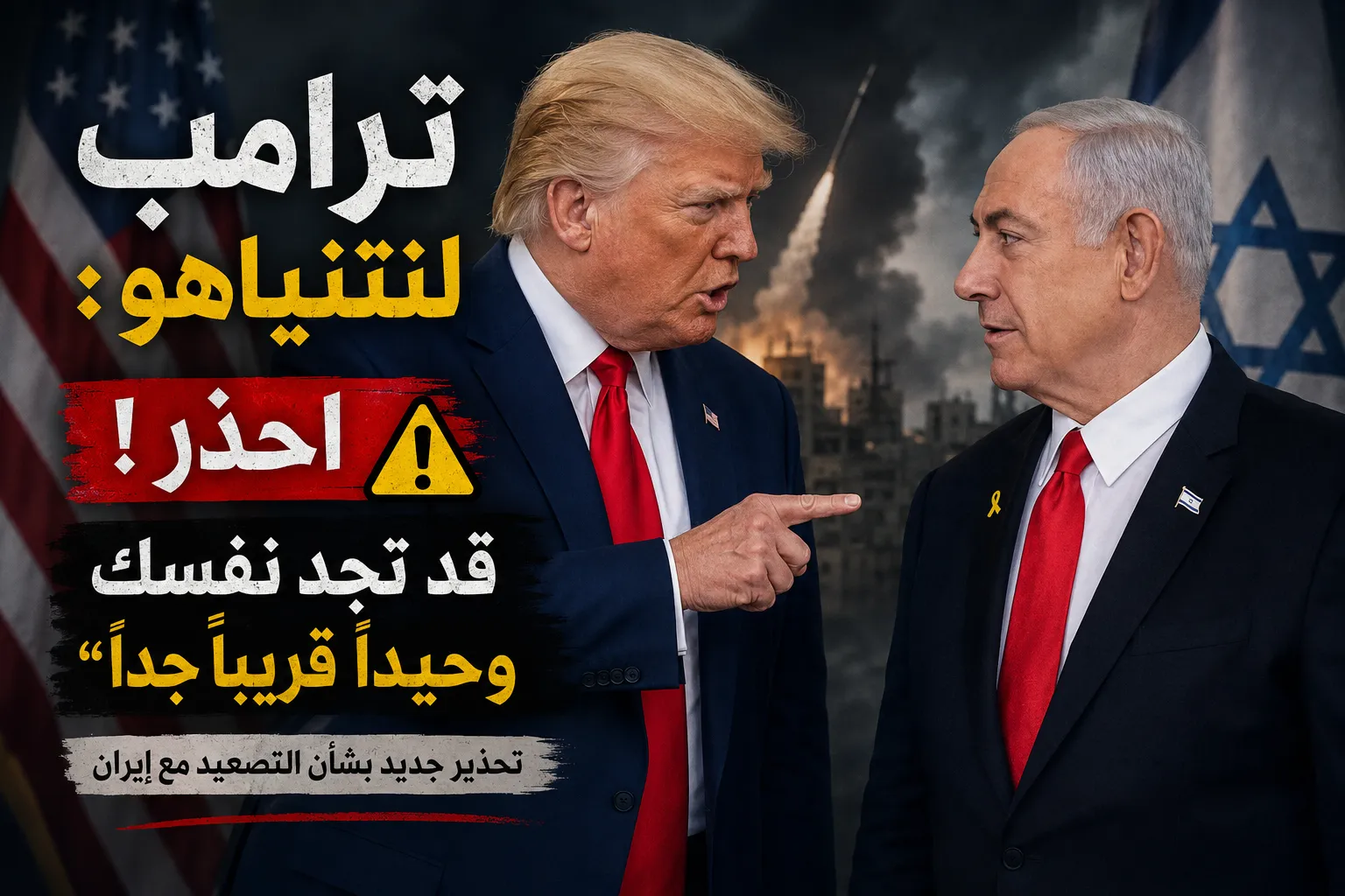 ترامب يحذر نتنياهو: قد تجد نفسك وحيدا في مواجهة إيران